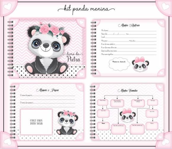 Kit Caderneta de Vacina + Livro do Bebê 2 - Panda