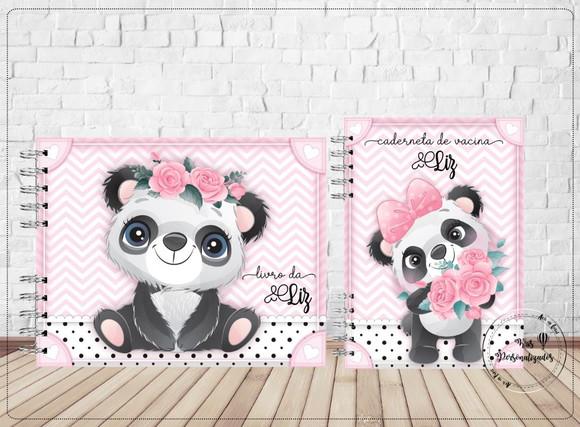 Kit Caderneta de Vacina + Livro do Bebê 2 - Panda