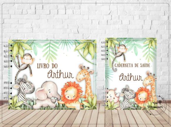 Kit Caderneta de Vacina + Livro do Bebê 2 - Safari