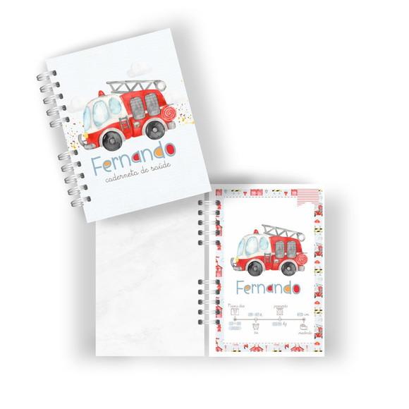 Kit Livro Bebê ,caderneta e Mini Porta Documento Bombeiros