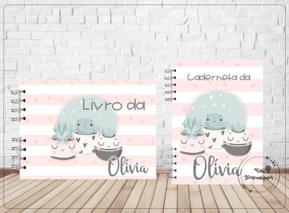 Kit Livro Bebê e Caderneta de Saúde Cactus