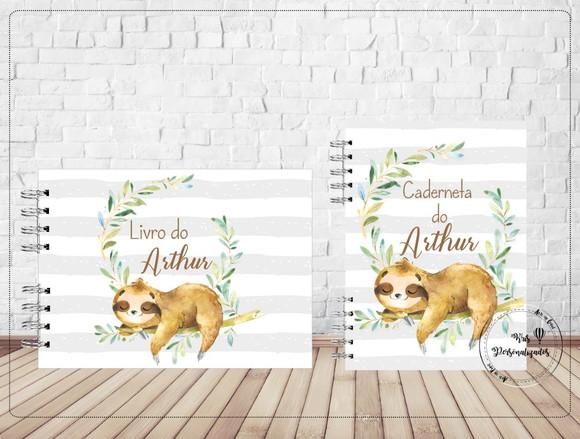 Kit Livro Bebê e Caderneta de Saúde Bicho Preguiça