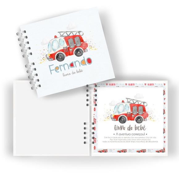 Kit Livro Bebê e Caderneta de Vacina Bombeiros
