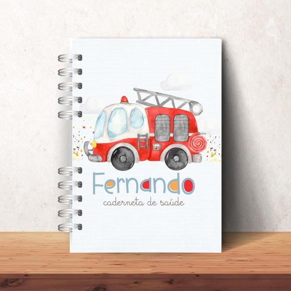 Kit Livro Bebê e Caderneta de Vacina Bombeiros