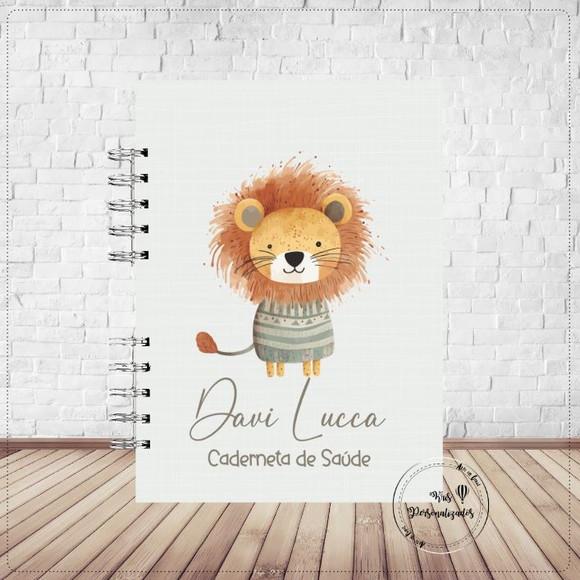 Kit Livro Bebê e Caderneta de Vacina Leão Cute