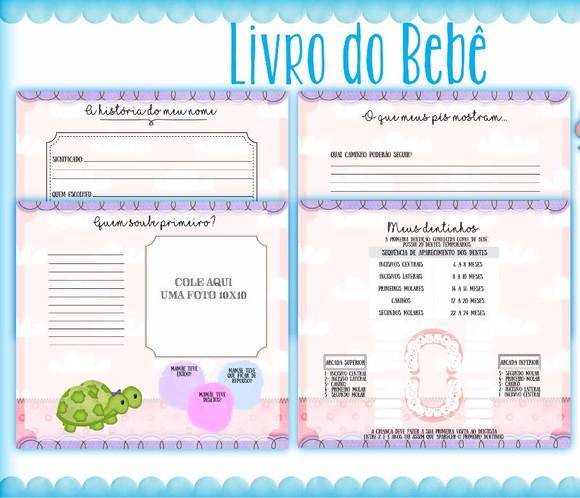 Kit Livro do Bebê + Caderneta de Saúde - Arca de Nóe Menina