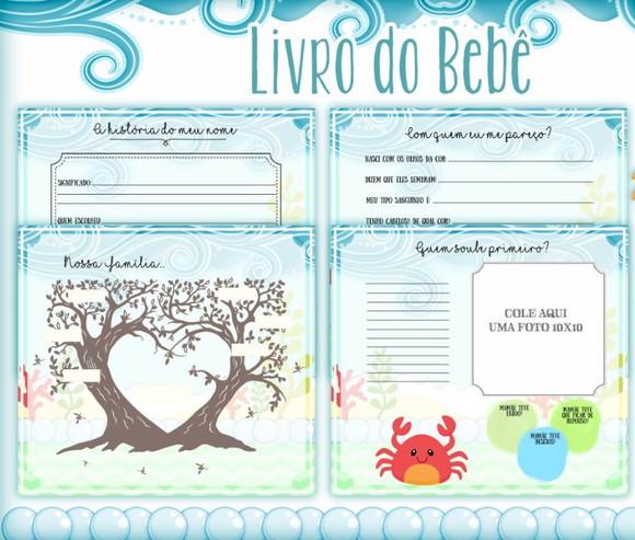 Kit Livro do Bebê + Caderneta de Saúde - Fundo do Mar