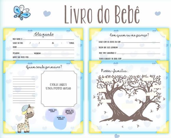 Kit Livro do Bebê + Caderneta de Saúde - Girafinha