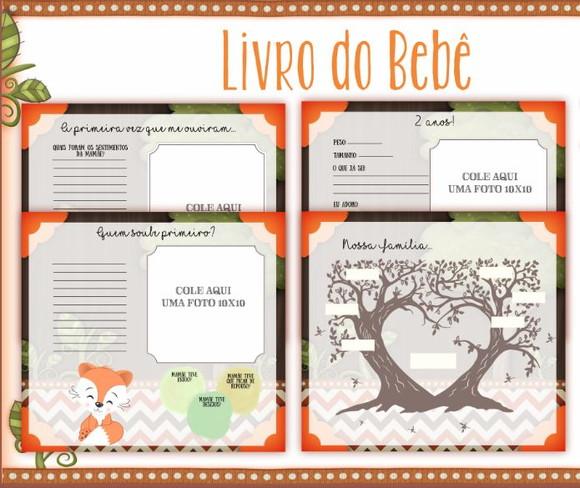 Kit Livro do Bebê + Caderneta de Saúde - Raposinha