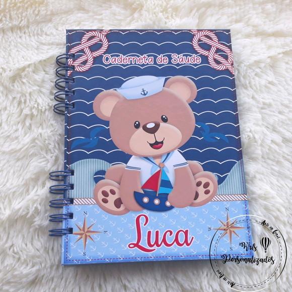 Kit Livro do Bebê + Caderneta de Saúde - Ursinho Marinheiro