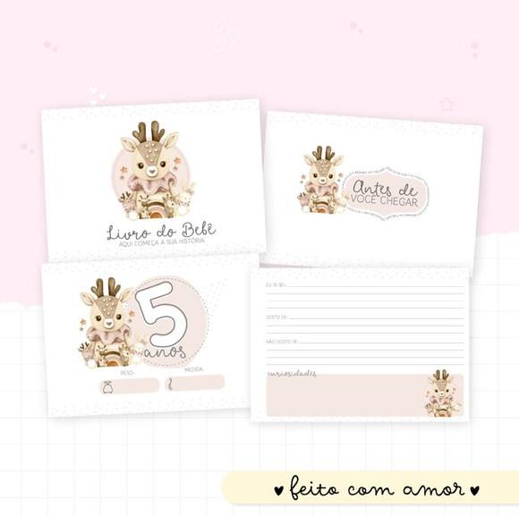 Kit Livro Do Bebê + Caderneta De Saúde Boho
