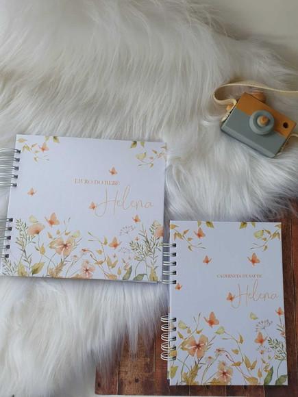 Kit Livro do Bebê + Caderneta de Saúde Floral Amarelo