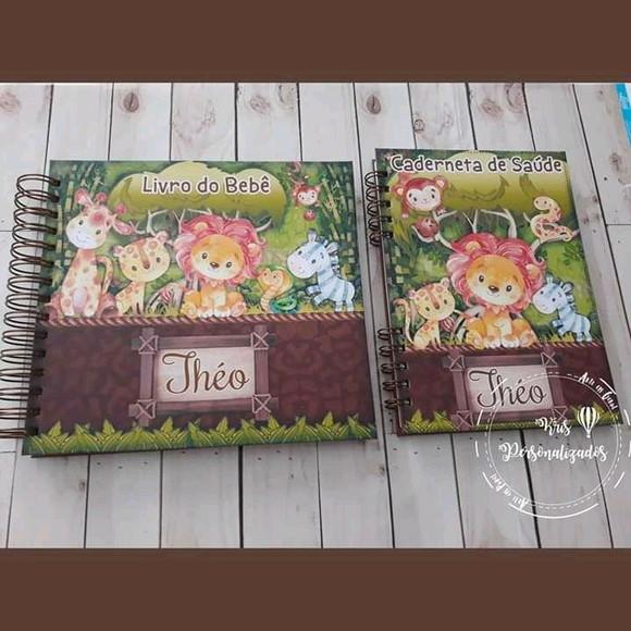 Kit Livro do Bebê + Caderneta de Saúde- Safari