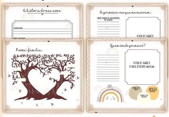 Kit Livro do Bebê + Caderneta de Vacina - Arco Iris