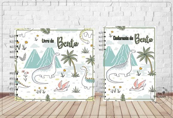 Kit Livro do Bebê + Caderneta de Vacina - Dino Minimalista