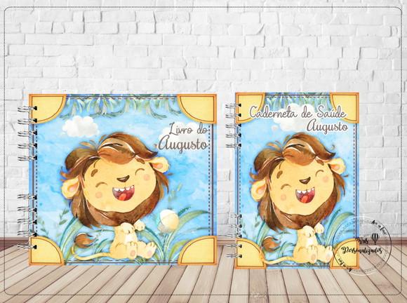 Kit Livro do Bebê + Caderneta de Vacina - Leãozinho