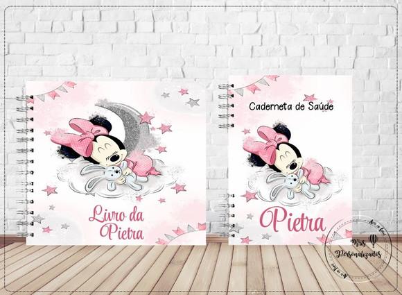 Kit Livro do Bebê + Caderneta de Vacina - Minnie Baby