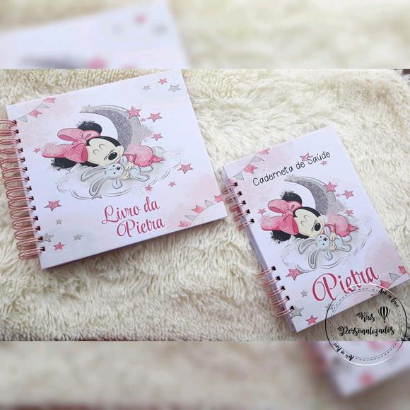 Kit Livro do Bebê + Caderneta de Vacina - Minnie Baby