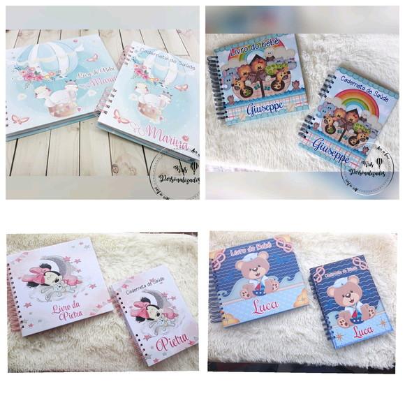 Kit Livro do Bebê + Caderneta de Vacina - Personalizada
