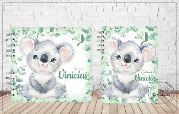 Kit Livro do Bebê + Caderneta de Vacina -Koala menino