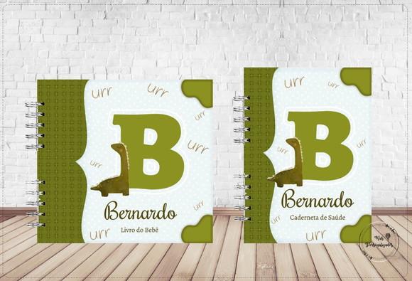 Kit Livro do Bebê 1,1 + Caderneta de Vacina Dinossauro