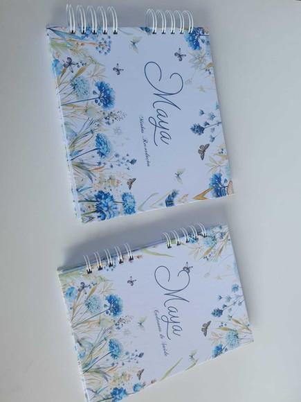Kit Livro do Bebê 1,1 + Caderneta de Vacina Floral Azul