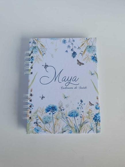 Kit Livro do Bebê 1,1 + Caderneta de Vacina Floral Azul