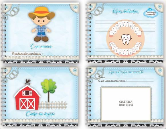 Kit Livro do Bebê 3 e Caderneta Fazendinha