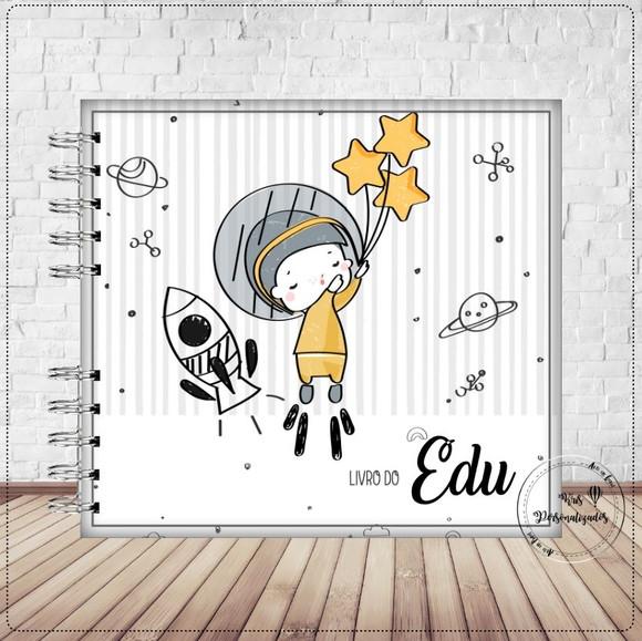 Kit Livro do Bebê e Caderneta Astronauta Minimalista