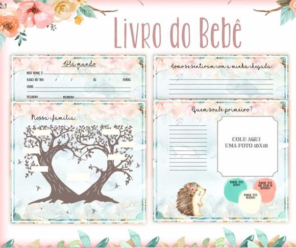 Kit Livro do Bebê e Caderneta de Vacina Bosque