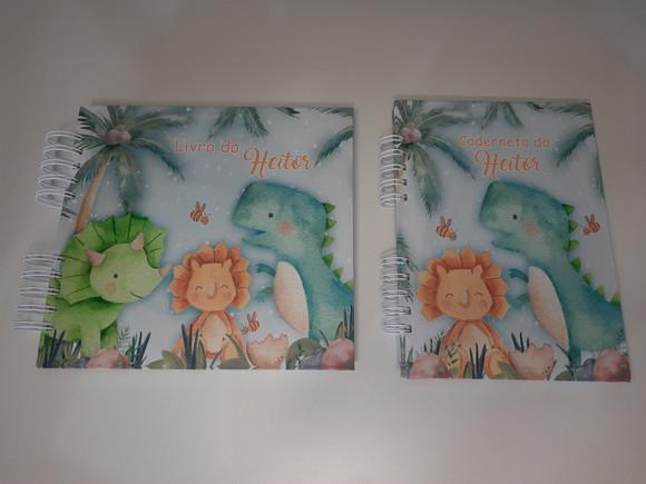 Kit Livro do Bebê e Caderneta de Vacina Dinossauros