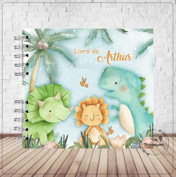 Kit Livro do Bebê e Caderneta de Vacina Dinossauros