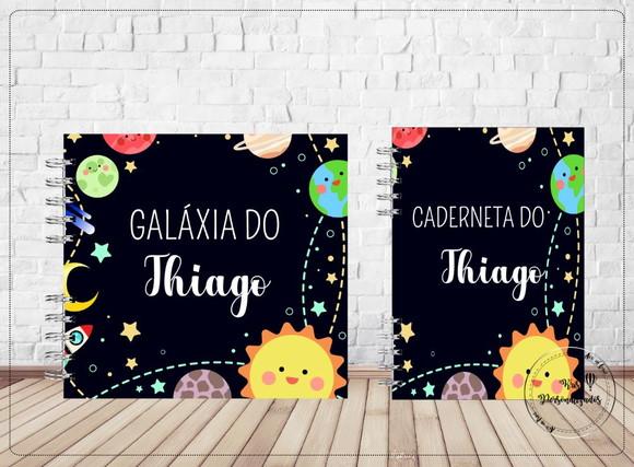 Kit Livro do Bebê e Caderneta de Vacina Galáxia