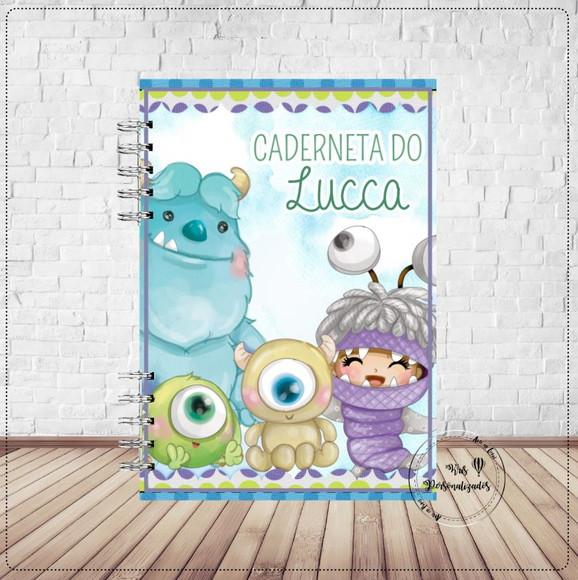Kit Livro do Bebê e Caderneta de Vacina Monstro SA