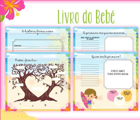 Kit Livro do Bebê e Caderneta de Vacina Praia
