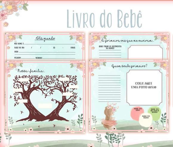 Kit Livro do Bebê e Caderneta de Vacina Ursinha Bailarina