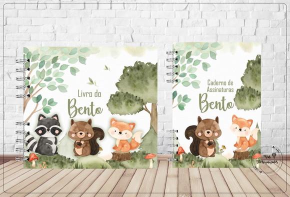 Kit Livro do Bebê e Caderno de Assinaturas Bosque