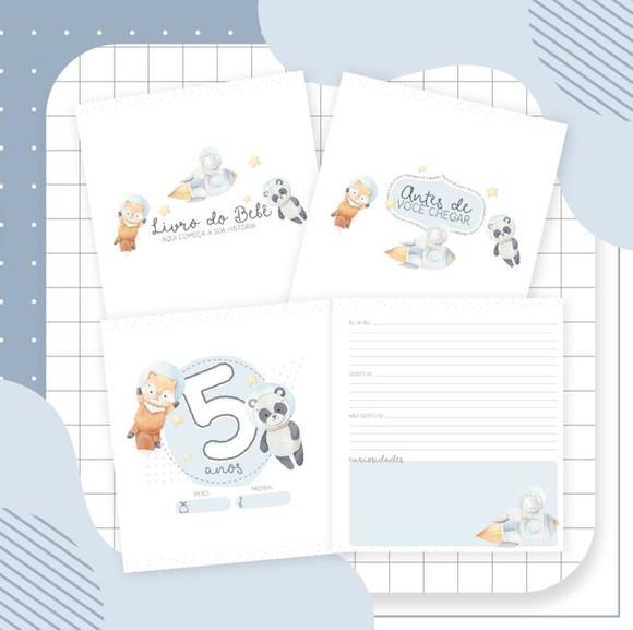 Livro do Bebê 4 Astronautas Animais