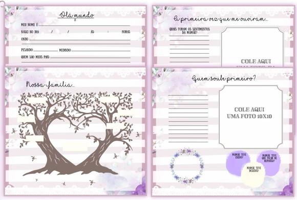 Livro do Bebê Floral Lilas
