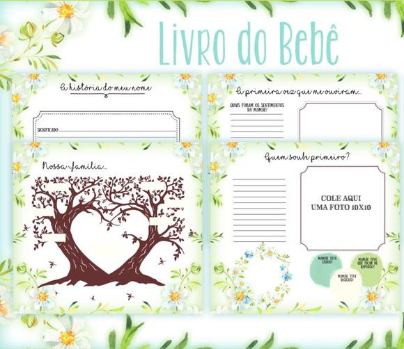 Livro do Bebê Floral Verde