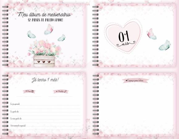 Super Kit Albúm Livro do Bebê e Caderneta de Saúde - Floral