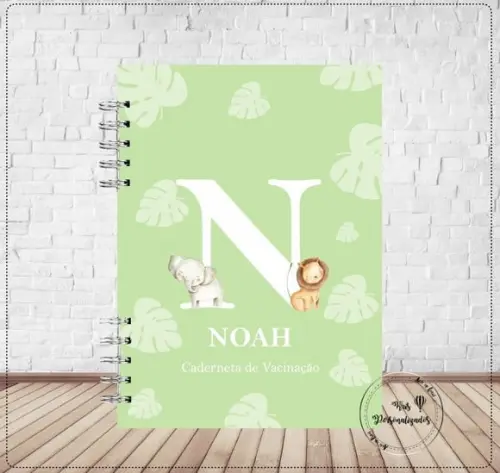 Caderneta de Vacinação Safari Minimalista Verde 2023