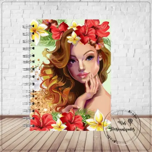 Caderno Mulher Floral