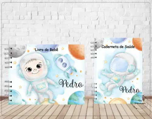 Kit Caderneta de Vacina + Livro do Bebê 2 - Astronauta