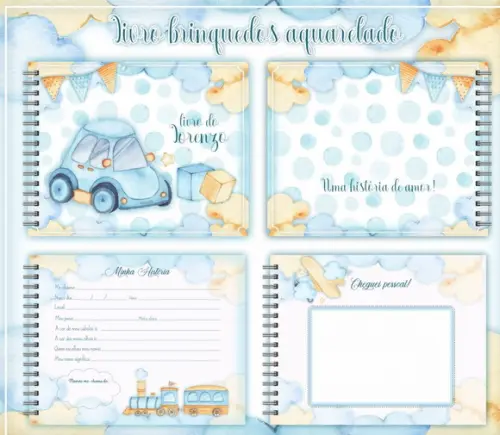 Kit Caderneta de Vacina + Livro do Bebê 2 - Brinquedos Aquar