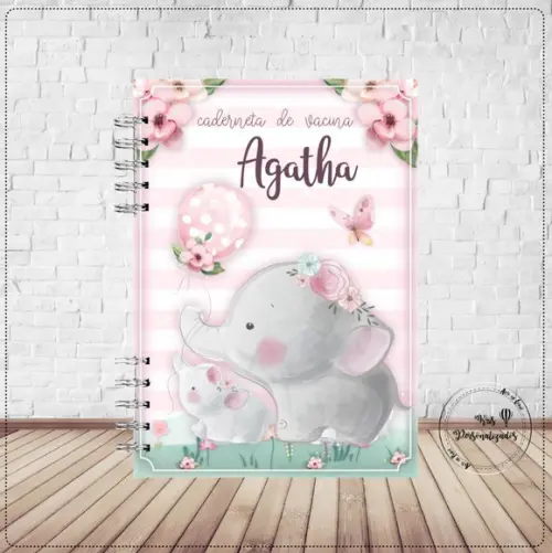 Kit Caderneta de Vacina + Livro do Bebê 2 - Elefantinha Baby