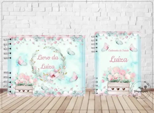 Kit Caderneta de Vacina + Livro do Bebê 2 - Floral