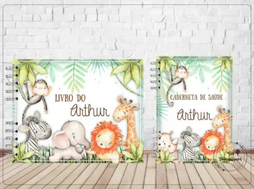 Kit Caderneta de Vacina + Livro do Bebê 2 - Safari