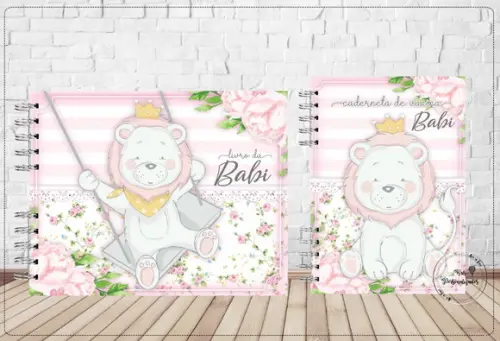 Kit Caderneta de Vacina + Livro do Bebê 2 -Leoa