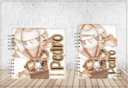 Kit Livro Adoção + Caderneta de Saúde Safari Balão